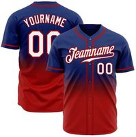 Jersey Baseball Poliester Unisex Dewasa Anti-Bakteri Tahan Lama Custom, Nama Tim Gradasi, Nama Pemain, Lengan Pendek, Kancing Depan