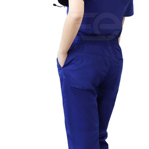 Fine Knitted 100% Cotton Men <b>Scrub</b> Suits Breathable Medical Uniform Set Soft Fabric Clinic Hospital Nurse Wear Comfortable Fit - Product Image 5