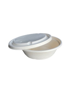 Tazón de Papel de Bagazo Desechable y Sostenible, Contenedor Redondo Blanco para Alimentos, para Empaquetado Ecológico a Precio de Mayoreo - Product Image 5