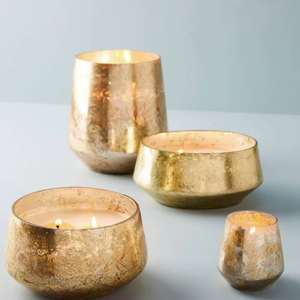 ภาชนะใส่เทียนทองเหลืองดีไซน์หรูหรา สำหรับใส่เทียนหอม ตกแต่งบ้าน เพิ่มความสวยงามภายใน - Product Image 1