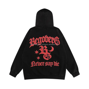 Nueva moda personalizada Chenille bordado cara completa Zip Up Hoodie 100% algodón de gran tamaño Full Zip Up Hoodie - Product Image 5