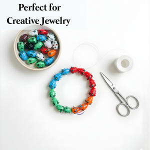 Cuentas de Vidrio Hechas a Mano con Diseño de Fresa |   Cuentas espaciadoras de cristal artístico estilo Murano de colores, 20 mm, hebras de 8 pulgadas para joyería DIY - Product Image 6