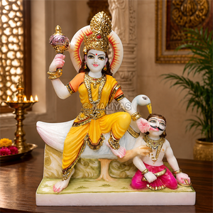 Marble Baglamukhi Devi Statue - 18 Inch | Handcrafted White Marble Goddess Baglamukhi Murti | Premium Hindu Idol | MALIYAS - Product Image 1