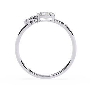 Platinum Oval Cut Diamond Engagement <b>Ring</b> With Natural Side Diamonds GIA Certified Classic Women's Jewelry - Product Image 4