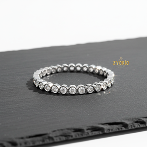 <b>Gold</b> Bezel <b>Set</b> Diamond Tennis Bracelet Sterling Silver Classic Elegant Luxury Fine Jewelry Women Wedding Party Gift Timeless - Product Image 5