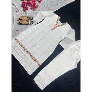 Conjunto de Fiesta para Mujer de Diseño, Estilo Elegante, Top, Pantalón y Dupatta - Product Image 6
