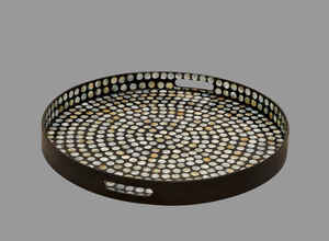 2025 Venta caliente estilo árabe Eid Ramadán regalos madre de perla incrustaciones bandeja de servicio árabe bandeja decorativa por Royal Decor Mart - Product Image 2