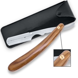 Professional Stainless Steel Manual Shaving Razors Wooden Handle Folding Straight Edge Disposable Salon Body Bikini Hair Removal - Product Image 3