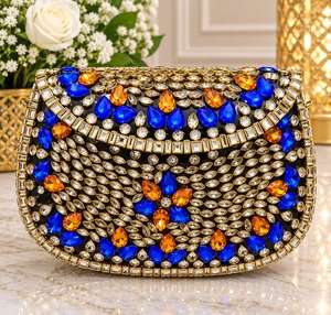 Vintage Rhinestone Chain Clutch <b>Bag</b> Gold Tone Beaded Evening Purse Floral Crystal Handbag for Fashion Party <b>Wedding</b> Banquet <b>Gift</b> - Product Image 4