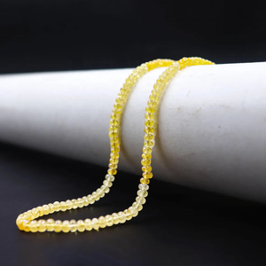 Cuentas de rondelle lisas de Aguamarina amarilla natural 3-4mm 16 pulgadas para la fabricación de joyas - Product Image 4