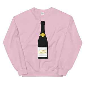 Sudadera Premium para Mujer con Estampado de Botella de Champán Rosa, Cuello Redondo, Manga Larga - Product Image 1