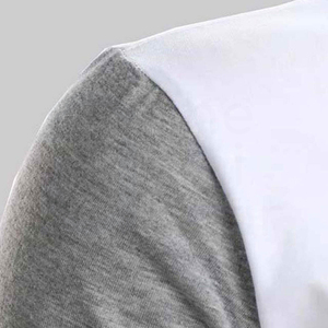 Polo à manches courtes pour homme, style décontracté, tricoté, à blocs de couleur, rayé, gris, blanc, noir - Product Image 3