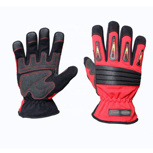 Gants d'extrication de niveau 3 en coton/polyester/spandex noir et rouge de haute qualité, respirants, thermiques, pour toutes les saisons, vente en gros, personnalisables - Product Image 4