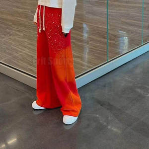 Hot Sale Men Casual <b>Sparkly</b> Rhinestone <b>Flare</b> Pants Mid Waist Slim Fit 100% Cotton Canvas Street Style Eco-Friendly Breathable - Product Image 5