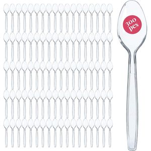 Set di posate usa e getta in plastica resistente da 6 pollici, 300 pezzi, utensili trasparenti durevoli per alimenti caldi e freddi - Product Image 1