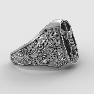 925 <b>Silver</b> Saint Warrior Angel <b>Ring</b> Heavy Wide Band Gothic Religious Shield <b>Cross</b> Jewelry For Men Women - Product Image 2