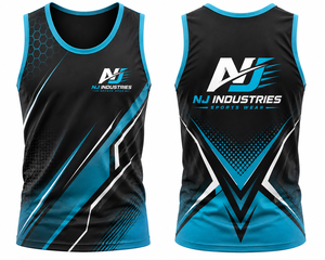 NJ Industries Herren Sportliches Tanktop Schwarz Blau Einfarbig Schnelltrocknend O-Ausschnitt Ärmellos Fitness-Bekleidung Anti-UV Atmungsaktiv Umweltfreundlich - Product Image 3