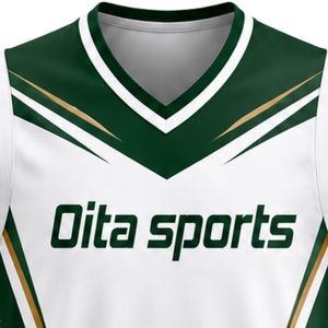Ensemble Maillot et Short de Volleyball Blanc et Vert Sans Manches Sublimé – Tenue Sportive Professionnelle pour Équipe - Product Image 4