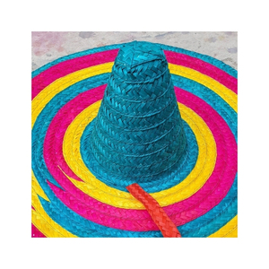 HOT SELLING BLUE LOTUS Mexican Striped Sombrero Seagrass <b>Straw</b> <b>Hat</b> Unisex Lightweight Sun Shade Beach Holidays Travel Casual - Product Image 6