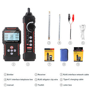 เครื่องทดสอบสายเคเบิลเครือข่าย NOYAFA NF-8209S Classic RJ45 CAT5 CAT6 LAN พร้อมฟังก์ชั่นติดตามสายและตรวจจับ PoE รองรับการสแกน NCV ระยะ 600 เมตร พร้อมพอร์ต Flash Crimp - Product Image 4