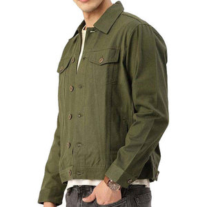 Camisa de Mezclilla Verde Oliva Sólida para Hombre, Estilo Workwear con Cuello Camisero, Cierre de Botón, Corte Regular, Logotipo Frontal, Ropa de Otoño - Product Image 2