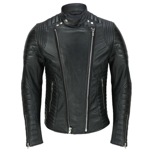 Chaqueta de Motociclista de Cuero PU Negra para Hombre, Cuello Camisero, Cierre de Cremallera, Corte Ajustado, para Otoño, AUSSIE EDGE APPAREL CO - Product Image 6