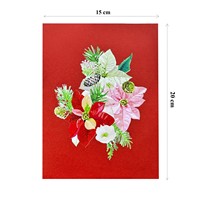 Viet-craft - Linterna Floral Navideña 3D, Tarjeta de Felicitación de Papel Hecha a Mano, Impresión Offset, Regalo de Bendición Festiva, Ramo de Flores