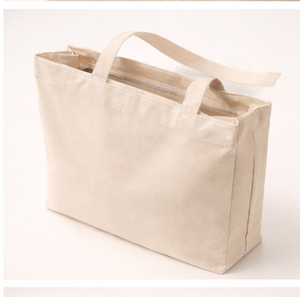 Sac fourre-tout en toile de coton pour femme, personnalisé avec logo, écologique, réutilisable, vierge, avec fermeture éclair supérieure, en toile épaisse, vente en gros - Product Image 5