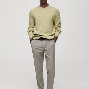 Pull-over décontracté pour homme en maille respirante à manches longues, mélange polyester/coton, idéal pour l'hiver - Product Image 4