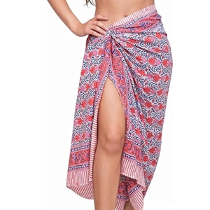 Coverup for Women - 100% Cotton Hand Block <b>Sarong</b> <b>Wraps</b> for Women Pareo Beach Cover Up Summer outfits - Product Image 3
