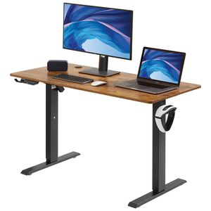 Escritorio de pie eléctrico ajustable en altura de 47,2x23,6, modos de 3 teclas, marco de Metal doble resistente, 180 libras de carga máxima, escritorio para sentarse en la computadora - Product Image 1