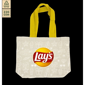 Grand sac fourre-tout en coton à soufflets 220 GSM, naturel, avec logo personnalisé, réutilisable, promotionnel, pour le shopping, vente en gros, fabricant OEM, exportateur - Product Image 1