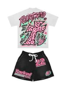 Ensemble chemise et short streetwear homme hiver personnalisé éco-responsable unisexe deux pièces avec logo au dos en tissu éponge polyester/coton délavé à l'acide - Product Image 6