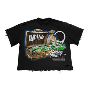 High Quality High Quality <b>Tshirt</b> 100% Heavy Cotton Hip Hop Rhinestones T-shirts Acid Wash Printed Graphic <b>Stars</b> T Shirt for Men - Product Image 2