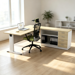 Bureau de direction commercial moderne et spacieux de 1,80 m en panneau de particules mélaminé - Système de bureau AY - Product Image 3