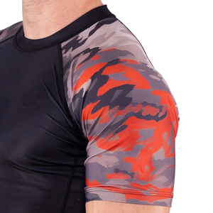 Wholesale Gym Wear <b>Compression</b> <b>Shirts</b> For Adults <b>Black</b> Color Half Sleeve Polyester Spandex Made Custom Logo Rash Guards - Product Image 6