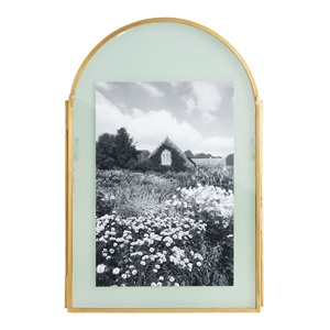 Miroir rectangulaire en verre avec cadre en laiton, décoration suspendue, cadre photo vertical fait main - Product Image 6