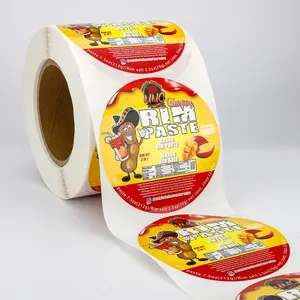 Etiquetas de Vinilo Impermeables Personalizadas en Rollo para Especias, Mermeladas, Salsas, Frascos y Latas, Impresión de Empaques con Logotipo Personalizado - Product Image 1