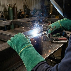 Gants de sécurité industriels robustes en cuir, certifiés CE, sans latex, pour le soudage, excellente résistance à la chaleur, en cuir de vachette pleine fleur pour usage quotidien - Product Image 3