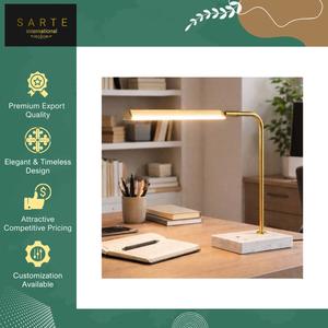 Nueva Llegada de Lámparas de Mesa de Mármol y Latón Elegantes con Iluminación LED Dorada Moderna y Ecológica para Decoración del Hogar, Alta Calidad, para Compradores al por Mayor - Product Image 4