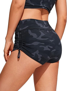 Nouvelle Arrivée : Short de Bain Femme Taille Haute, Bas de Maillot de Bain Ajustable avec Fronces Latérales, Short de Natation Tendance - Product Image 2