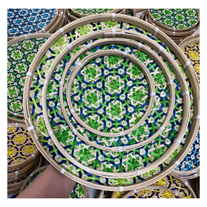 Cesta de bambú para limpiar granos, hecha de fibra de bambú natural, para decoración de pared y uso en decoración tradicional, origen Vietnam. - Product Image 2