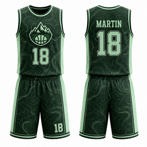 Game Basketball Uniform Custom Wholesale WideArmholes RibbedNeckline SidePanels ContrastTrim StripeDesign GradientPattern <b>Piping</b> - Product Image 4