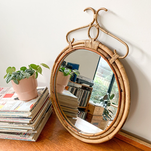 Natural wooden <b>mirror</b> eco rattan wall <b>mirrors</b> home accessory for decorating room wholesale - Product Image 1