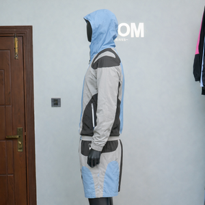 Ensemble court coupe-vent deux pièces pour homme, décontracté, hiver, zippé, polyester/coton, respirant, séchage rapide, confortable, haute qualité - Product Image 3