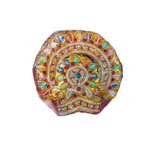 Corona Tradicional Elegante de Acrílico con Cristales de Imitación, Hecha a Mano, Ligera, Mini Mukut, para Ídolos de Templos, Uso en Festivales - Product Image 4