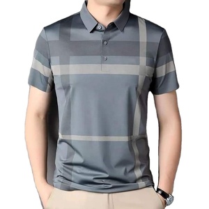 Chemise de golf tissée à carreaux de haute qualité pour hommes, 100 % coton, col roulé, manches courtes, boutonnée sur le devant, anti-déformation, taille XS, personnalisable OEM - Product Image 1