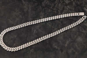 Collar de Plata de Ley 925 con Eslabones Cubanos y Moissanita, Certificado por GRA, Cadena de Joyería de Moda Personalizada para Hombres y Mujeres - Product Image 1