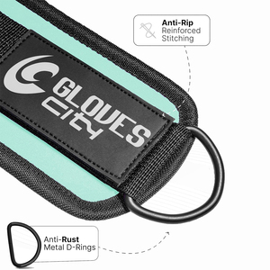 Correa de Tobillo para Gimnasio GLOVES City, Ajustable, de Nailon y Neopreno, Duradera, para Ejercicios de Abdominales, Piernas y Glúteos, con Anillo en D para Máquinas de Cable - Product Image 2