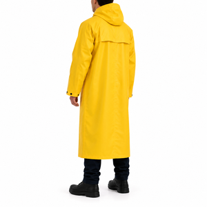 Factory Price <b>Men</b> Raincoat Long Waterproof Outdoor Hooded Rain Jacket Wholesale Heavy Duty Workwear <b>Mens</b> Rain <b>Trench</b> <b>Coat</b> <b>Coat</b> - Product Image 6